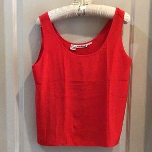 Anne Klein II red silk scoop neck tank, Sz 14
